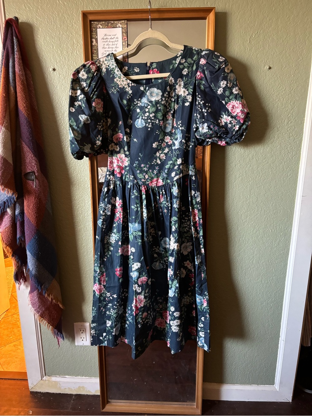 Enchanted Afternoon dress • Vintage Floral Puff-Sleeve Dress cotton